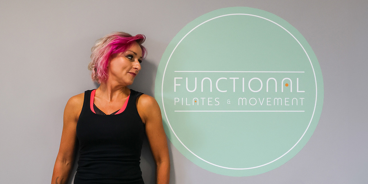 jacqui looking at functional pilates and movement logo